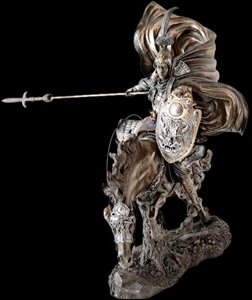 Episk statue af Zhao Yun fra De Tre Kongeriger i bronzefinish